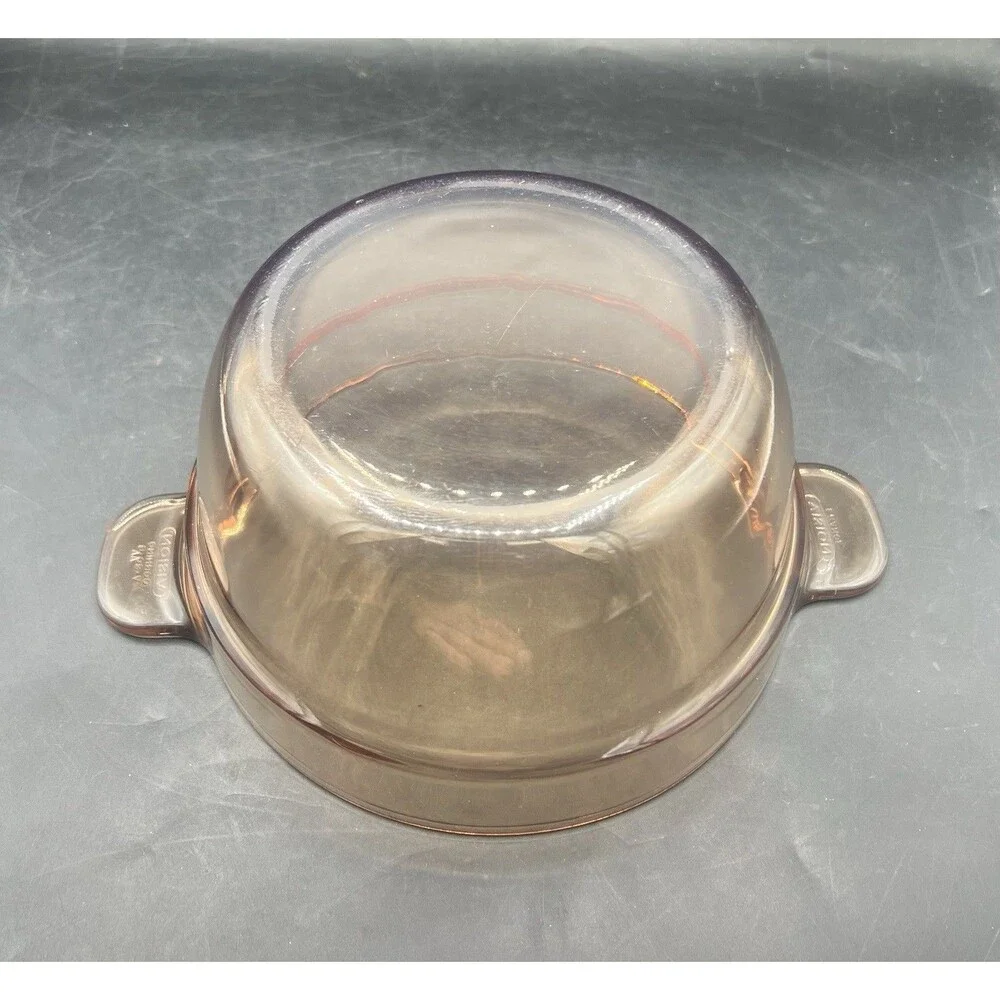 Vintage Vision Corning Amber V-20-B Double Boiler Insert Glass Pot No Lid
